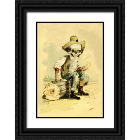 Death Whittles a Stick Black Ornate Wood Framed Art Print with Double Matting by Frusius