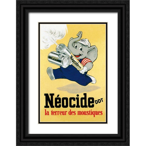 Neocide DDT - La Terreur des Moustiques Black Ornate Wood Framed Art Print with Double Matting by Vintage Elephant
