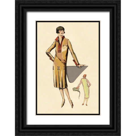 The Geometry of Fashion Black Ornate Wood Framed Art Print with Double Matting by Vintage Fashion