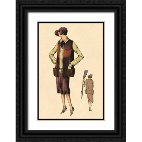 Waiting in the Wings Black Ornate Wood Framed Art Print with Double Matting by Vintage Fashion