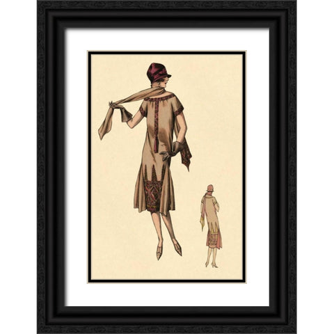 Enchanting Black Ornate Wood Framed Art Print with Double Matting by Vintage Fashion