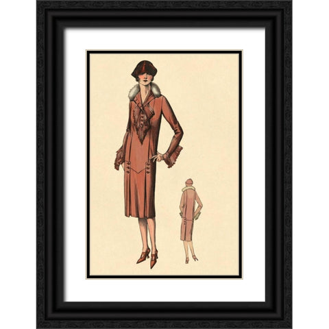 Stunning in Red Black Ornate Wood Framed Art Print with Double Matting by Vintage Fashion