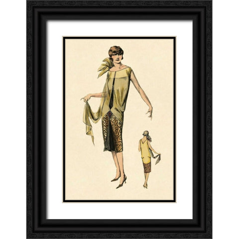 Absolutely Beautiful Black Ornate Wood Framed Art Print with Double Matting by Vintage Fashion