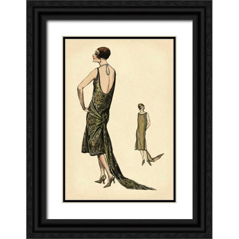 In Pearls Black Ornate Wood Framed Art Print with Double Matting by Vintage Fashion
