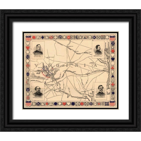 First Battle of Bull Run - Manassas Black Ornate Wood Framed Art Print with Double Matting by Unknown