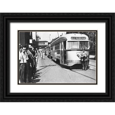 Hello, Philadelphia! Black Ornate Wood Framed Art Print with Double Matting by Unknown