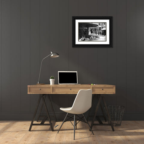 Old Chinatown, San Francisco, CA Black Ornate Wood Framed Art Print with Double Matting by Vintage San Francisco