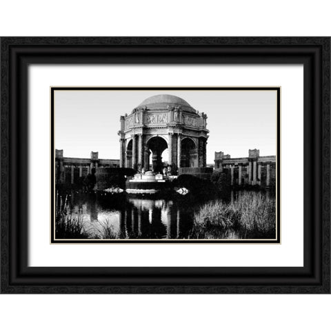 Palace Of Fine Arts, San Francisco, CA Black Ornate Wood Framed Art Print with Double Matting by Vintage San Francisco