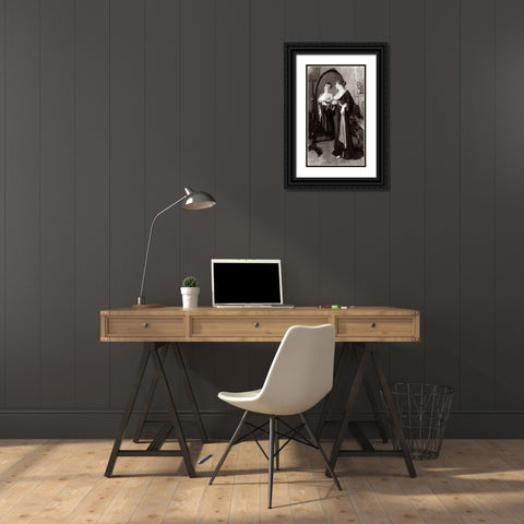 Satisfaction Black Ornate Wood Framed Art Print with Double Matting by Vintage Nudes