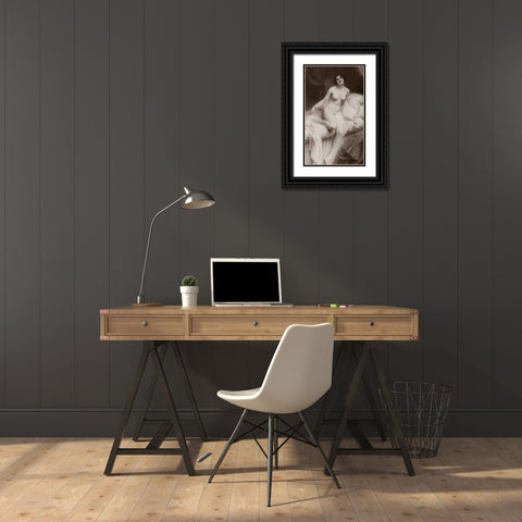 The Awakening Black Ornate Wood Framed Art Print with Double Matting by Vintage Nudes