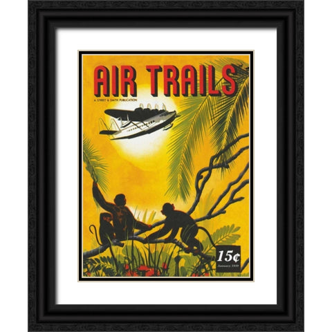 Seaplane Over the Tropics Black Ornate Wood Framed Art Print with Double Matting by Unknown