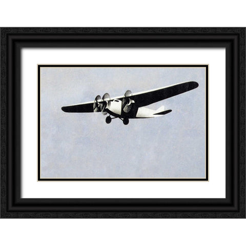 LAPE - Spanish Postal Airlines Black Ornate Wood Framed Art Print with Double Matting by Unknown