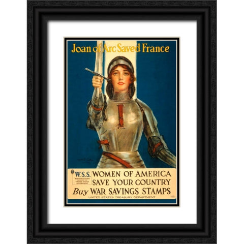 Women of America Save Your Country Black Ornate Wood Framed Art Print with Double Matting by Coffin