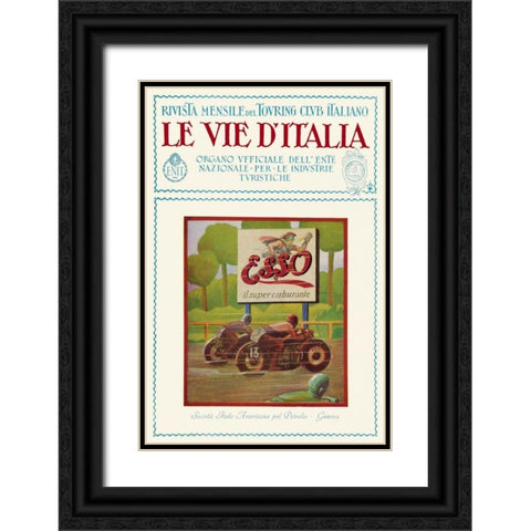 Esso - The Road of Italy Black Ornate Wood Framed Art Print with Double Matting by Unknown