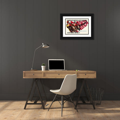 World Motorcycle Championship - 1963 Black Ornate Wood Framed Art Print with Double Matting by Unknown