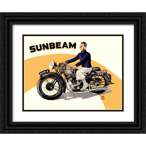 Sunbeam Black Ornate Wood Framed Art Print with Double Matting by Unknown