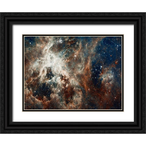 Tarantula Nebula - Compressed Version Black Ornate Wood Framed Art Print with Double Matting by NASA