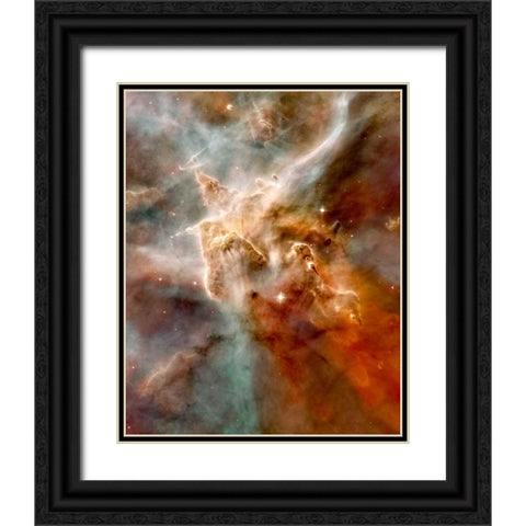 Carina Nebula Black Ornate Wood Framed Art Print with Double Matting by NASA