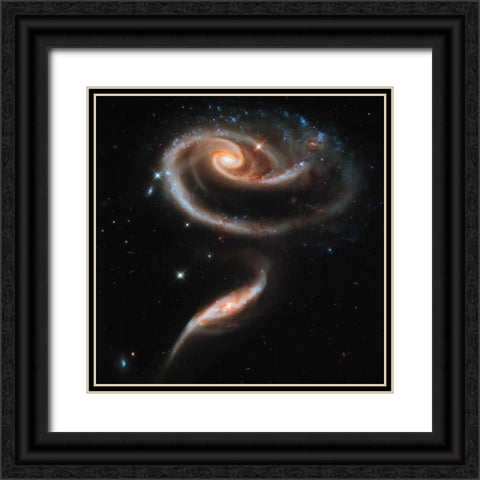 Interacting Galaxies Black Ornate Wood Framed Art Print with Double Matting by NASA
