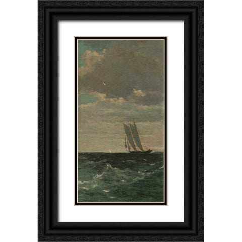 Breezing Up - right Black Ornate Wood Framed Art Print with Double Matting by Homer, Winslow