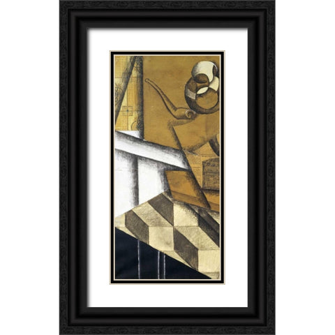 Teacups - left Black Ornate Wood Framed Art Print with Double Matting by Gris, Juan