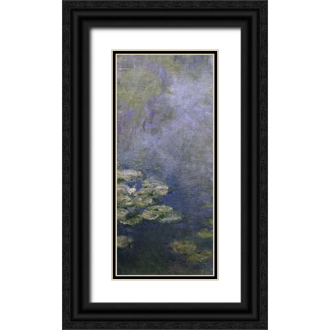 Water Lilies - Nympheas IV - left Black Ornate Wood Framed Art Print with Double Matting by Monet, Claude