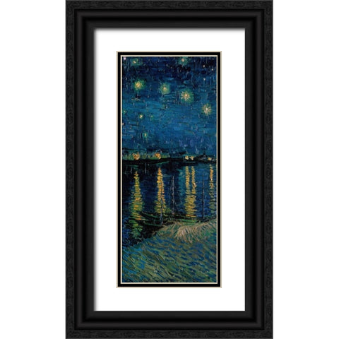 Starlight Over the Rhone - center Black Ornate Wood Framed Art Print with Double Matting by Van Gogh, Vincent