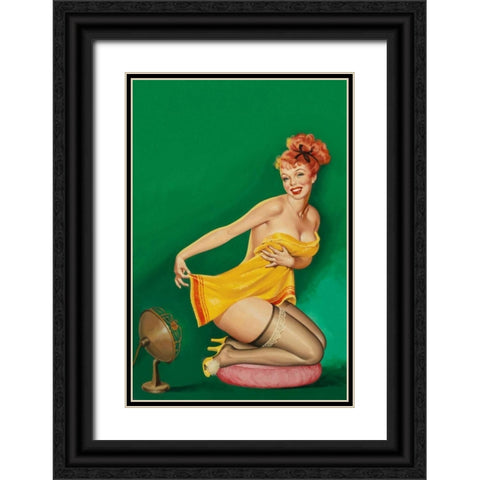 Beauty Parade  Magazine: How to Tickle a Girls Fancy Black Ornate Wood Framed Art Print with Double Matting by Driben, Peter