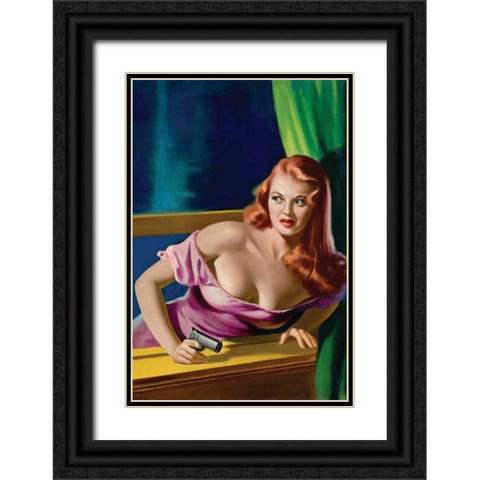 Detective Yearbook Magazine: Catching the Thief Black Ornate Wood Framed Art Print with Double Matting by Driben, Peter