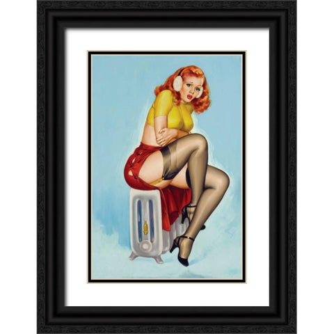 Flirt Magazine: Chilly Black Ornate Wood Framed Art Print with Double Matting by Driben, Peter