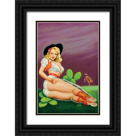 Flirt Magazine: Fallin  on the Cactus Black Ornate Wood Framed Art Print with Double Matting by Driben, Peter