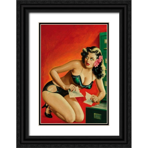 Special Detective Pulp Cover: Evidence Black Ornate Wood Framed Art Print with Double Matting by Driben, Peter