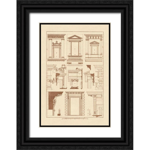 Windows of Palazzo Non Finito, Palace and House at Rome Black Ornate Wood Framed Art Print with Double Matting by Buhlmann, J.