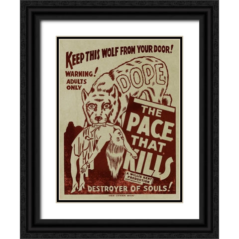 Vintage Vices: Dope: The Pace That Kills Black Ornate Wood Framed Art Print with Double Matting by Vintage Vices