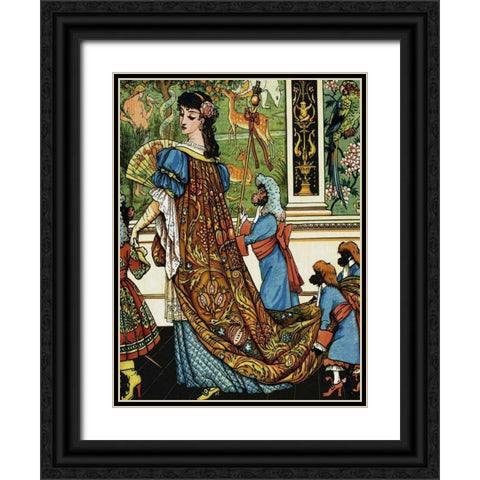 Beauty and the Beast - Beauty Black Ornate Wood Framed Art Print with Double Matting by Crane, Walter