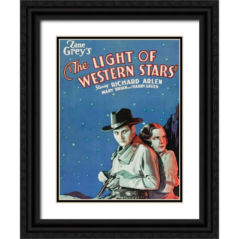 Vintage Westerns: Light of the Western Stars Black Ornate Wood Framed Art Print with Double Matting by Unknown