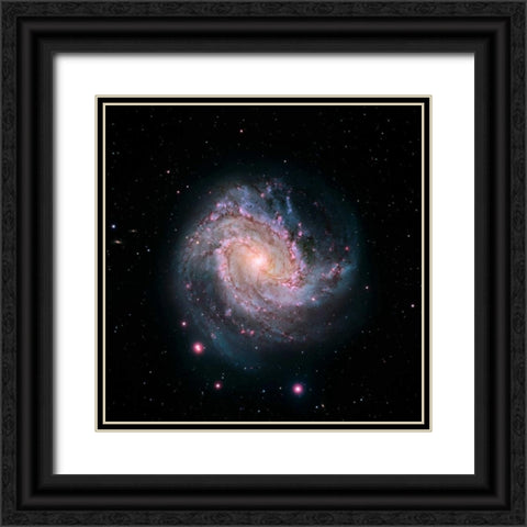 M83 - Spiral Galaxy - Hubble-Magellan Composite Black Ornate Wood Framed Art Print with Double Matting by NASA