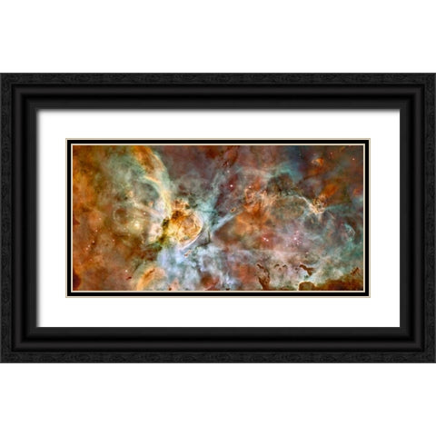 Carina Nebula Wide View Black Ornate Wood Framed Art Print with Double Matting by NASA