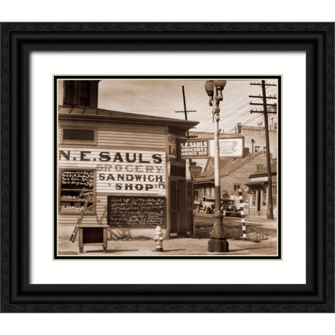 Street Scene, New Orleans, Louisiana, 1935 Black Ornate Wood Framed Art Print with Double Matting by Evans, Walker