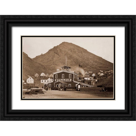 The Bullion Mine, Virginia City, Nevada, 1880 Black Ornate Wood Framed Art Print with Double Matting by Watkins, Carleton