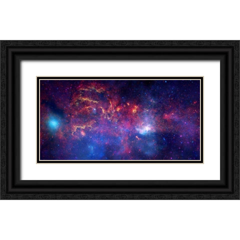 NASAs Great Observatories Examine the Galactic Center Region Black Ornate Wood Framed Art Print with Double Matting by NASA