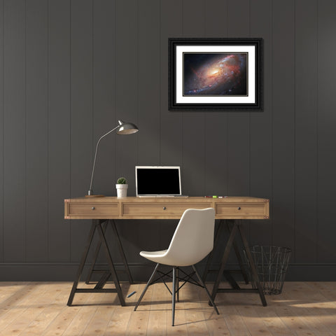 Galaxy M106 Black Ornate Wood Framed Art Print with Double Matting by NASA