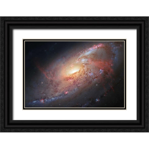 Galaxy M106 Black Ornate Wood Framed Art Print with Double Matting by NASA
