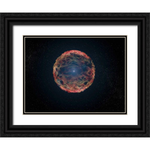 Artists Impression of Supernova 1993J Black Ornate Wood Framed Art Print with Double Matting by NASA