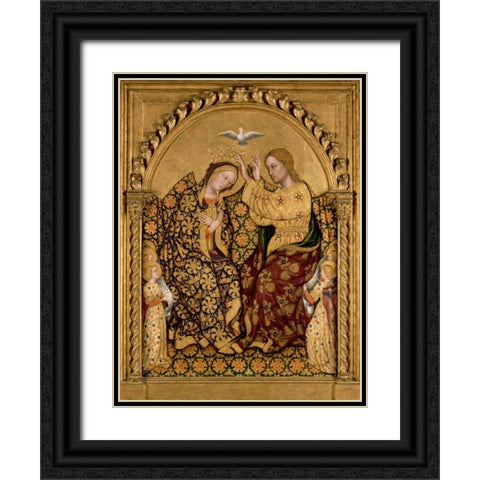 Coronation of the Virgin Black Ornate Wood Framed Art Print with Double Matting by Da Fabriano, Gentile