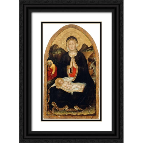 Nativity Black Ornate Wood Framed Art Print with Double Matting by Da Fabriano, Gentile