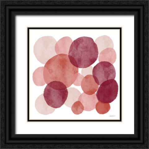 Bohemian Watercolor Dots Black Ornate Wood Framed Art Print with Double Matting by Bawden, Angela