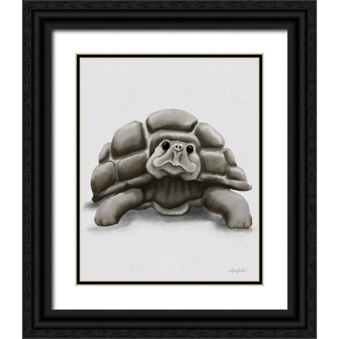Torty the Turtle Black Ornate Wood Framed Art Print with Double Matting by Bawden, Angela