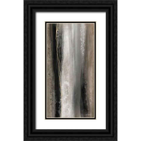Mocha Java Gold Abstract Black Ornate Wood Framed Art Print with Double Matting by Bawden, Angela