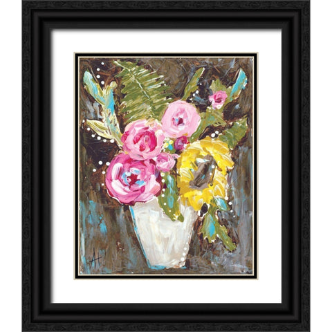 Warm Summer Floral Black Ornate Wood Framed Art Print with Double Matting by Hilburn, Amanda